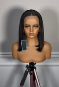 12” Glueless bob wig with adjustable string.